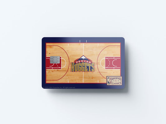 Watercolor denver nuggets retro courtside hardwood classics design | credit card sticker | small chip | credit card skin for nursery and home wall decor.