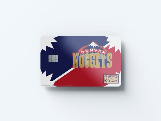 Watercolor denver nuggets uptempo hardwood classics design | credit card sticker | small chip | credit card skin for nursery and home wall decor.