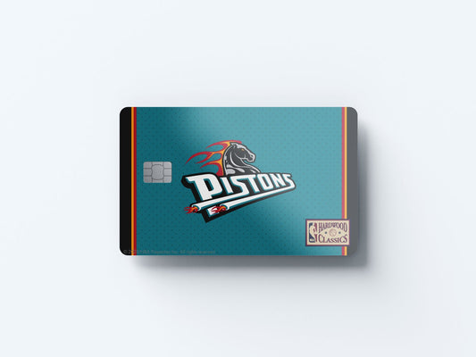 Watercolor detroit pistons away hardwood classics design | credit card sticker | small chip | credit card skin for nursery and home wall decor.