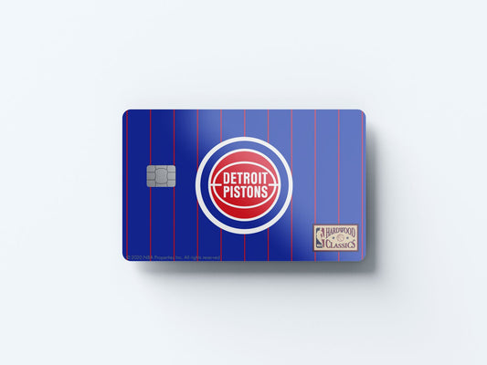 Watercolor detroit pistons away warmups hardwood classics design | credit card sticker | small chip | credit card skin for nursery and home wall decor.