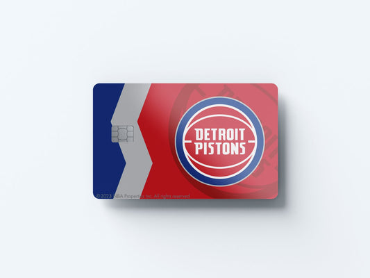Watercolor detroit pistons crossover design | credit card sticker | small chip | credit card skin for nursery and home wall decor.