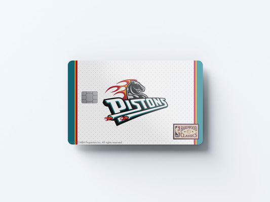 Watercolor detroit pistons home hardwood classics design | credit card sticker | small chip | credit card skin for nursery and home wall decor.
