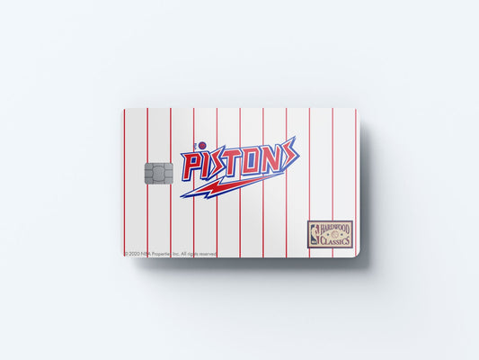 Watercolor detroit pistons home warmups hardwood classics design | credit card sticker | small chip | credit card skin for nursery and home wall decor.