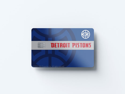 Watercolor detroit pistons midcourt design | credit card sticker | small chip | credit card skin for nursery and home wall decor.