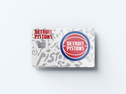 Watercolor detroit pistons team mural design | credit card sticker | small chip | credit card skin for nursery and home wall decor.