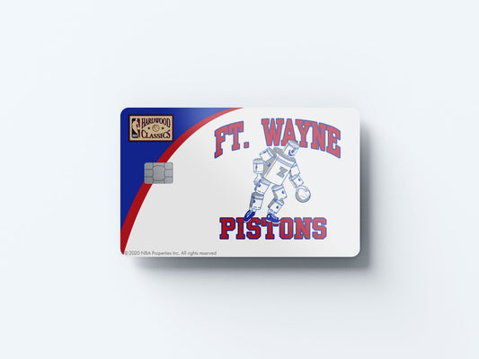 Watercolor detroit pistons throwback hardwood classics design | credit card sticker | small chip | credit card skin for nursery and home wall decor.