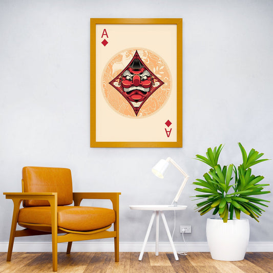 diamon samurai of ace card Asian Style Poster | Wall Art for Home & Office | High-Quality Print - High-Quality Visual Display