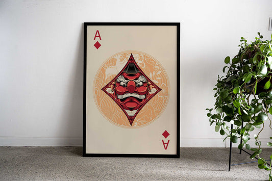 diamon samurai of ace card Asian Style Poster | Wall Art for Home & Office | High-Quality Print - High-Quality Visual Display