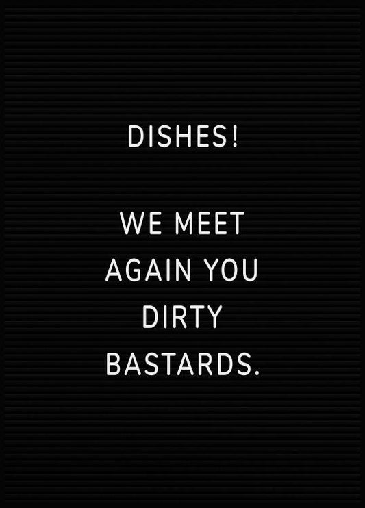 Watercolor dishes poster for nursery and home wall decor.