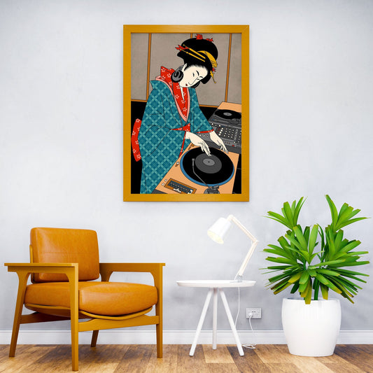 dj geisha Asian Style Poster | Wall Art for Home & Office | High-Quality Print - High-Quality Visual Display
