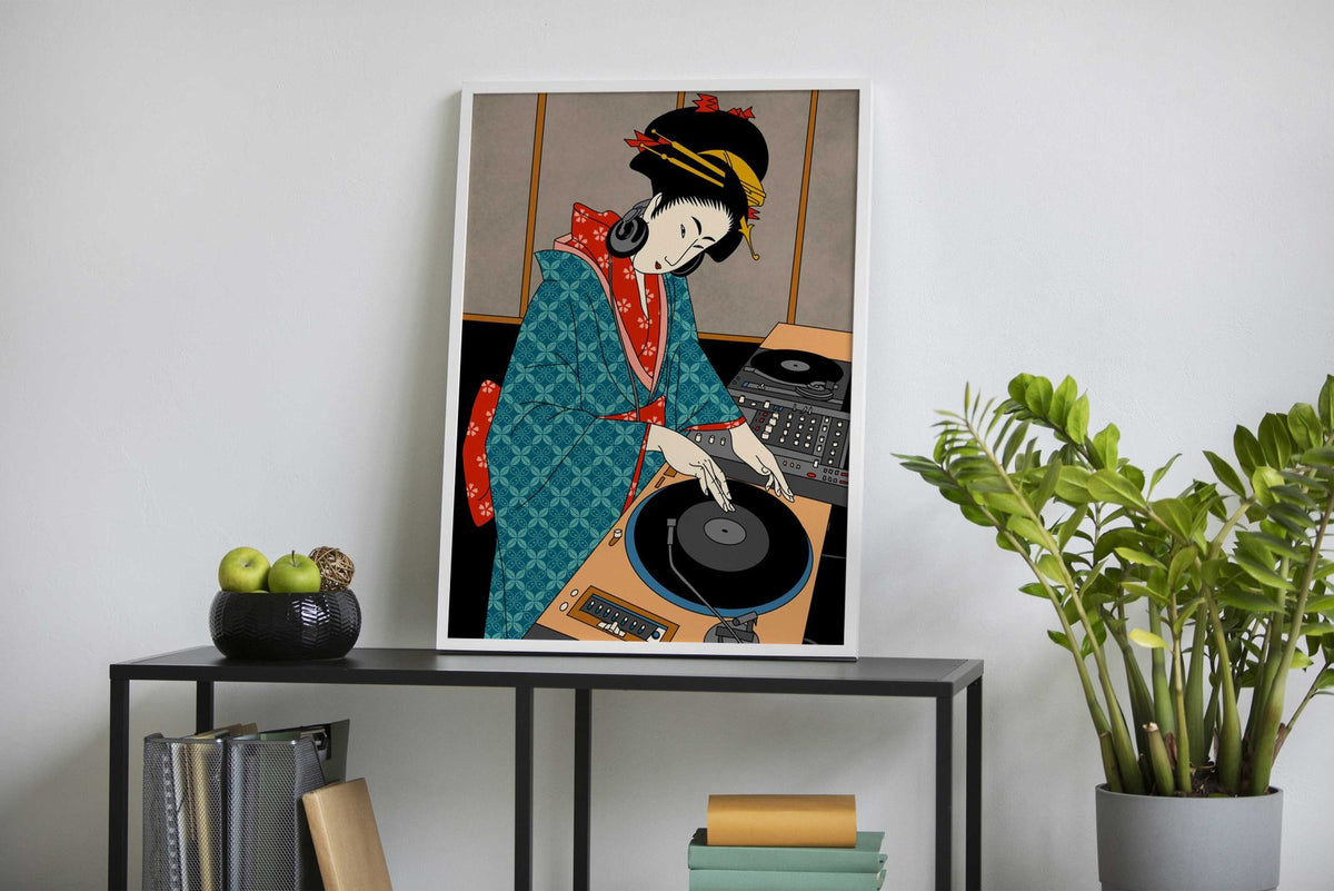 dj geisha Asian Style Poster | Wall Art for Home & Office | High-Quality Print - High-Quality Visual Display