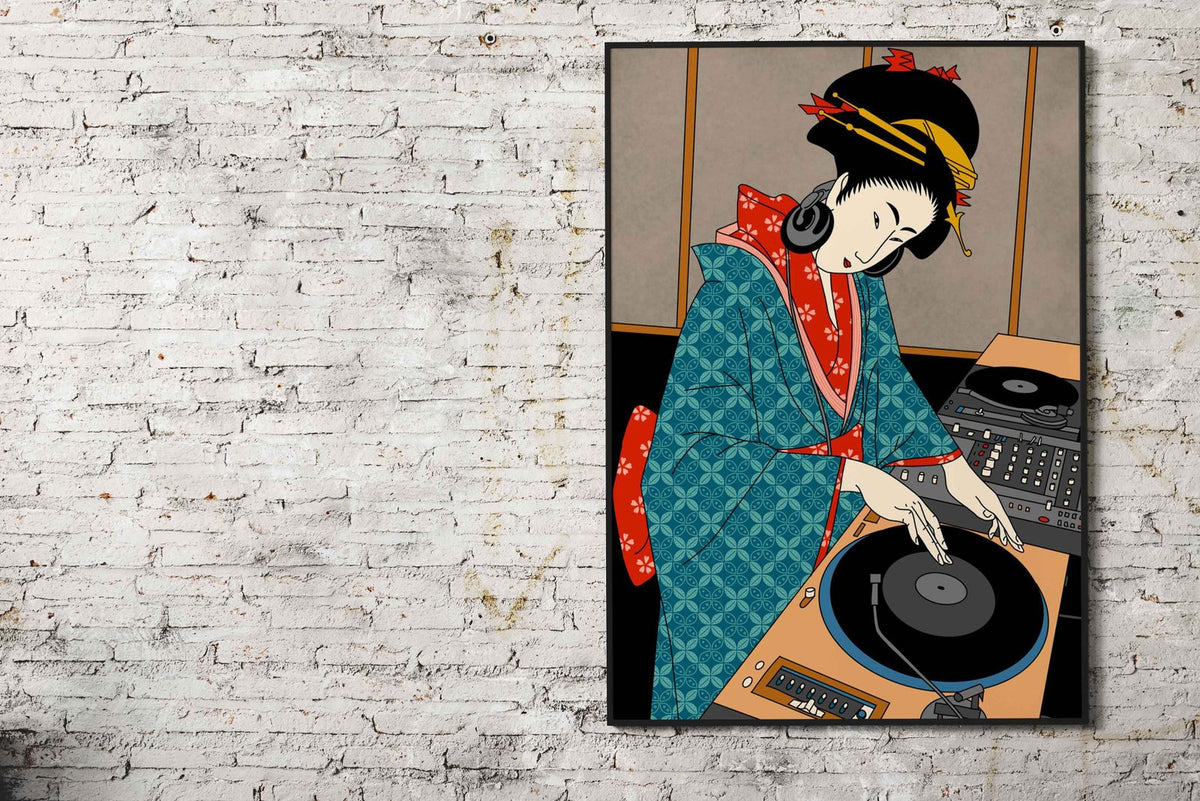 dj geisha Asian Style Poster | Wall Art for Home & Office | High-Quality Print - High-Quality Visual Display