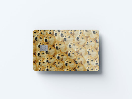 Watercolor doge design | credit card sticker | small chip | credit card skin for nursery and home wall decor.