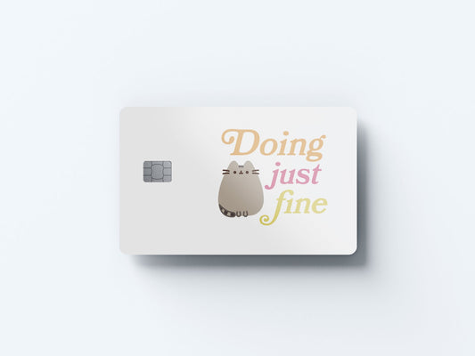 Watercolor doing just fine design | credit card sticker | small chip | credit card skin for nursery and home wall decor.