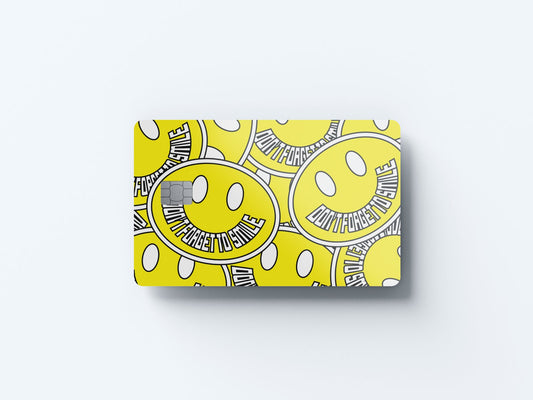 Watercolor don't forget to smile design | credit card sticker | small chip | credit card skin for nursery and home wall decor.