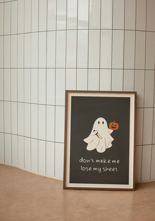 Don't Make Me Lose My Sheet | Cream and Charcoal | Art Print - High-Quality Premium Wall Art Decor Sticker