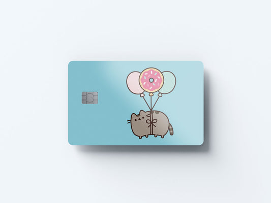 Watercolor donuts and balloons design | credit card sticker | small chip | credit card skin for nursery and home wall decor.