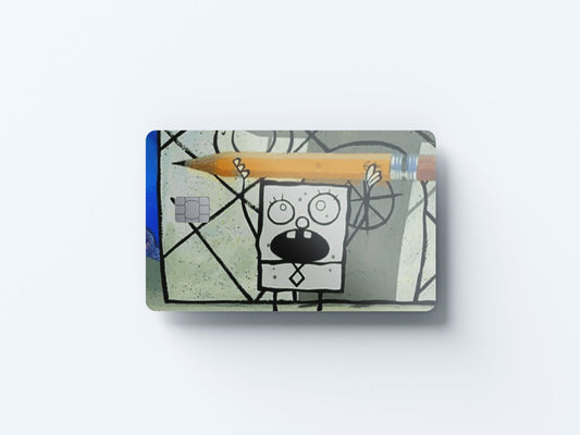 Watercolor doodle bob design | credit card sticker | small chip | credit card skin for nursery and home wall decor.