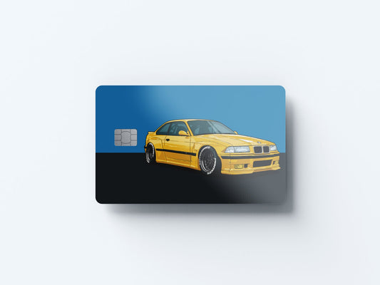 Watercolor e36 design | credit card sticker | small chip | credit card skin for nursery and home wall decor.