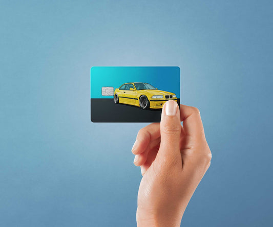 Watercolor e36 design | credit card sticker | small chip | credit card skin for nursery and home wall decor.