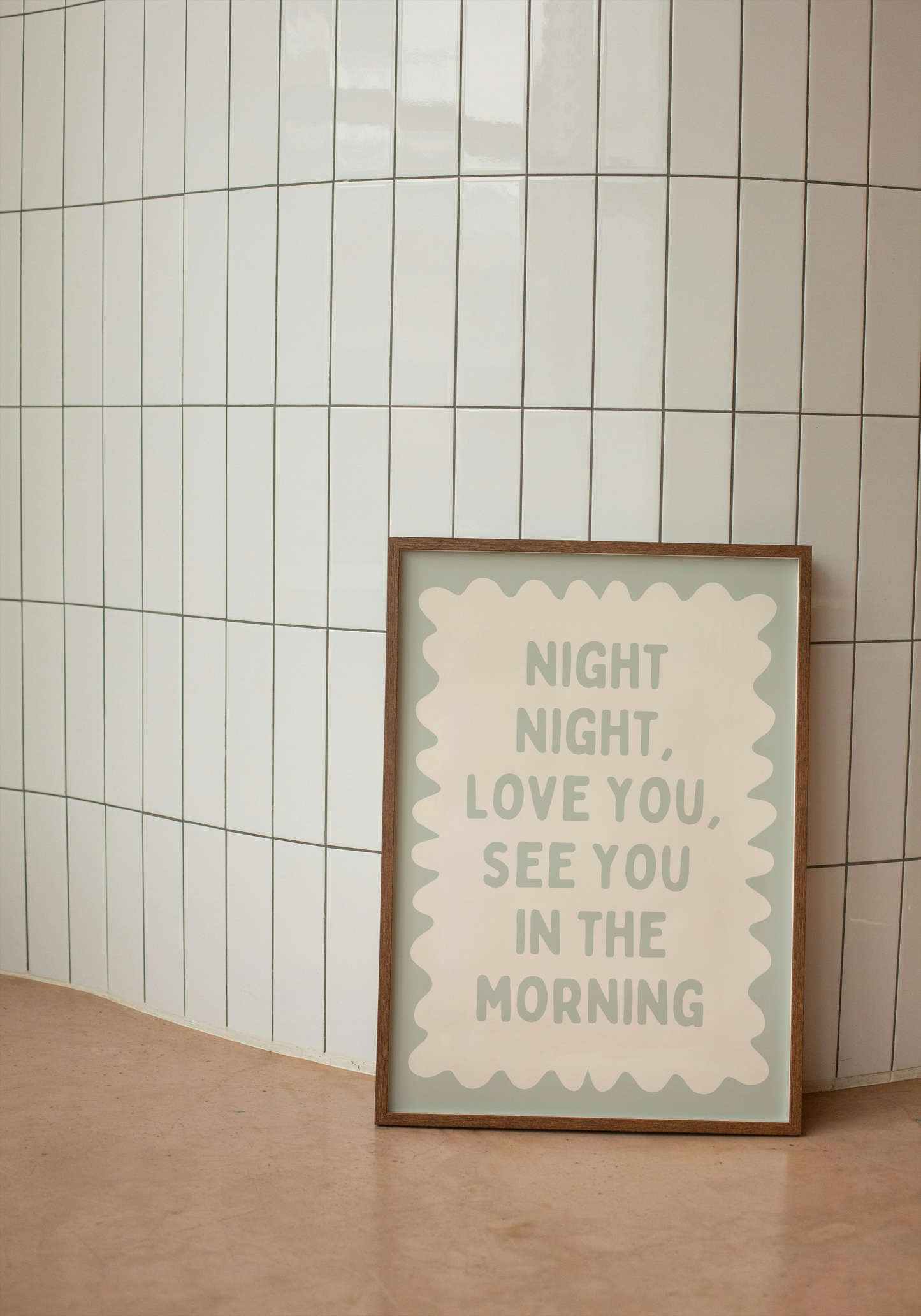 Night Night, Love You, See You In The Morning | Tranquil Green | Art Print - High-Quality Premium Wall Art Decor Sticker