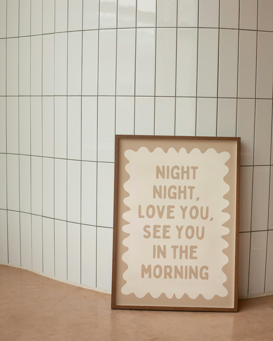 Night Night, Love You | Toast and Cream | Wall Art Print - High-Quality Premium Wall Art Decor Sticker
