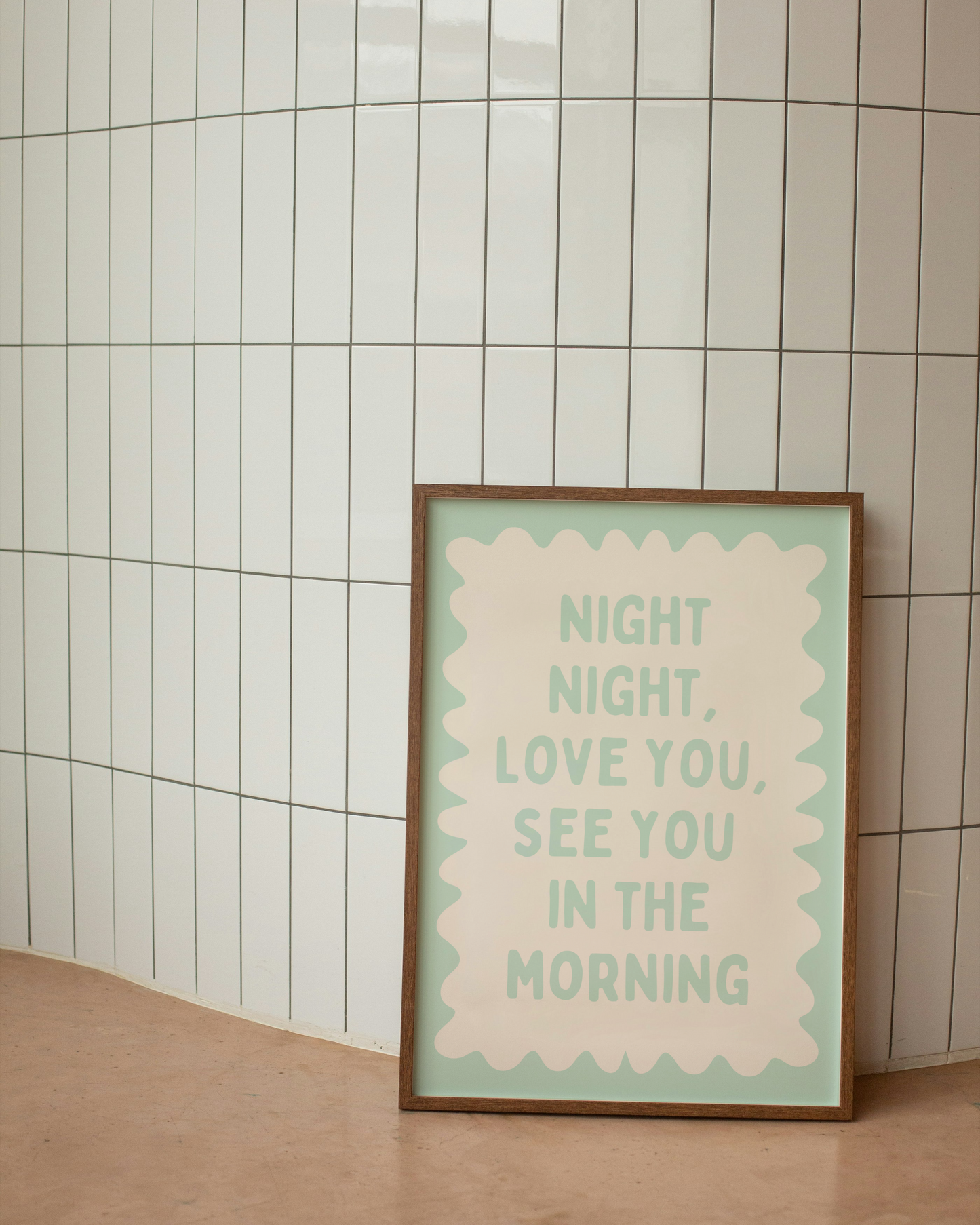 Night Night, Love You | Peppermint and Cream | Wall Art Print - High-Quality Premium Wall Art Decor Sticker