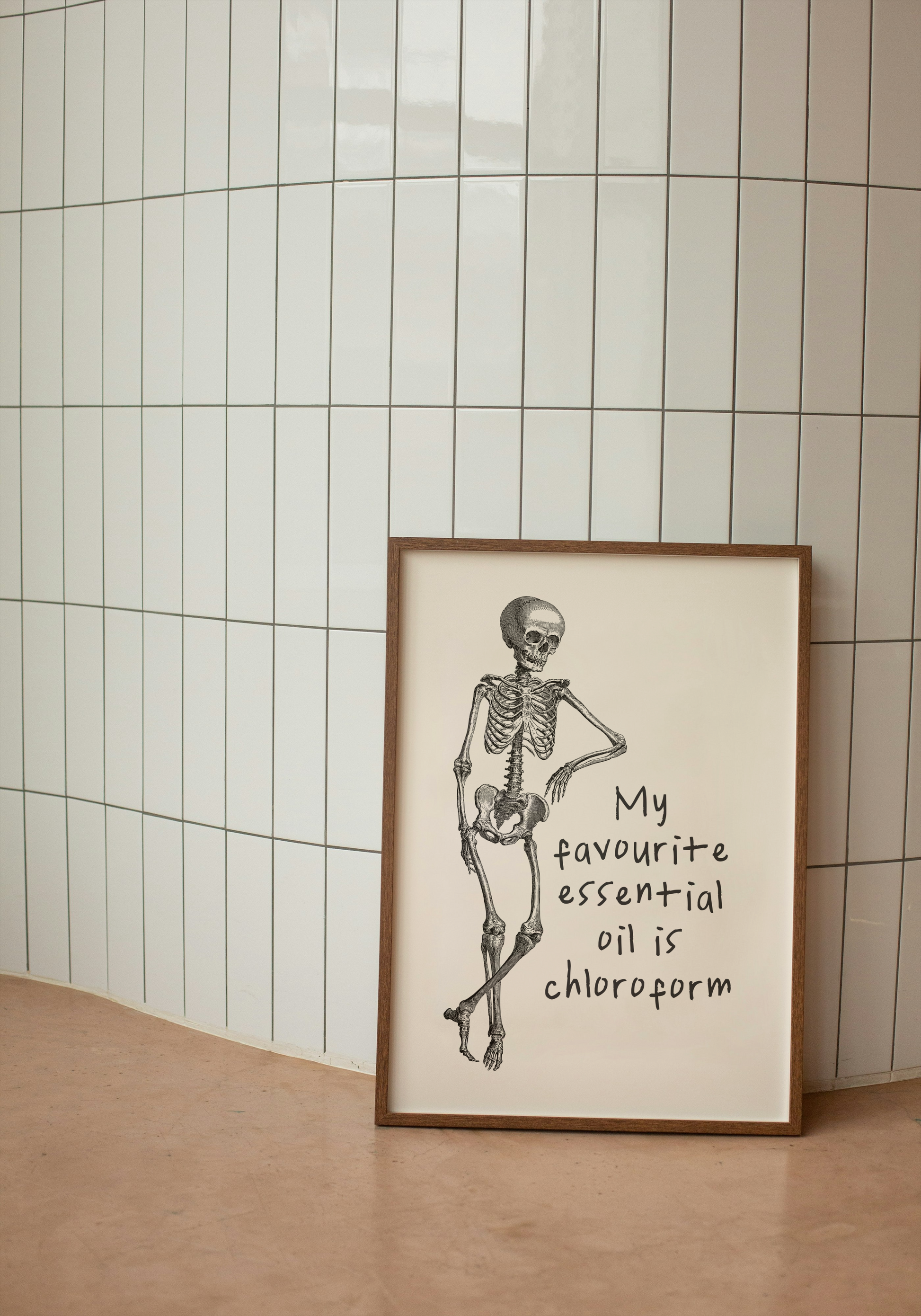 My Favourite Essential Oil Is Chloroform | Charcoal and Cream | Art Print - High-Quality Premium Wall Art Decor Sticker