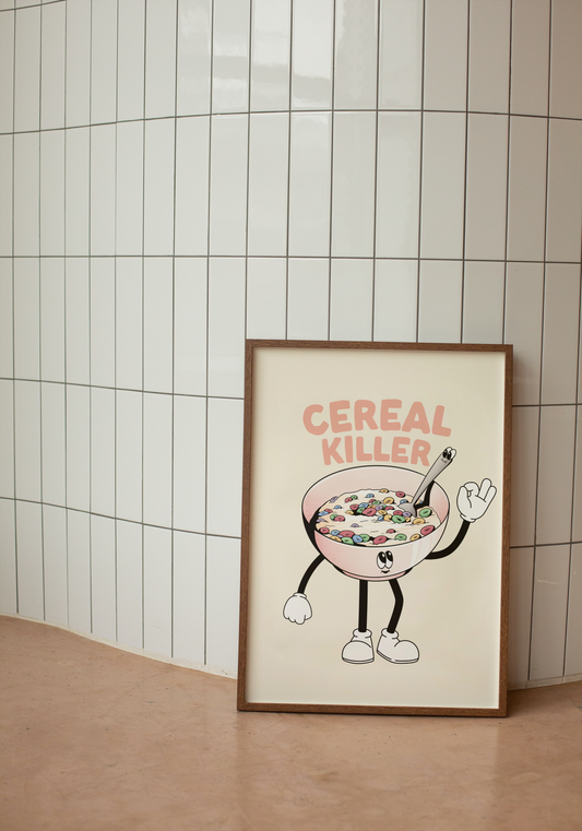 Cereal Killer | Peach and Cream | Art Print - High-Quality Premium Wall Art Decor Sticker