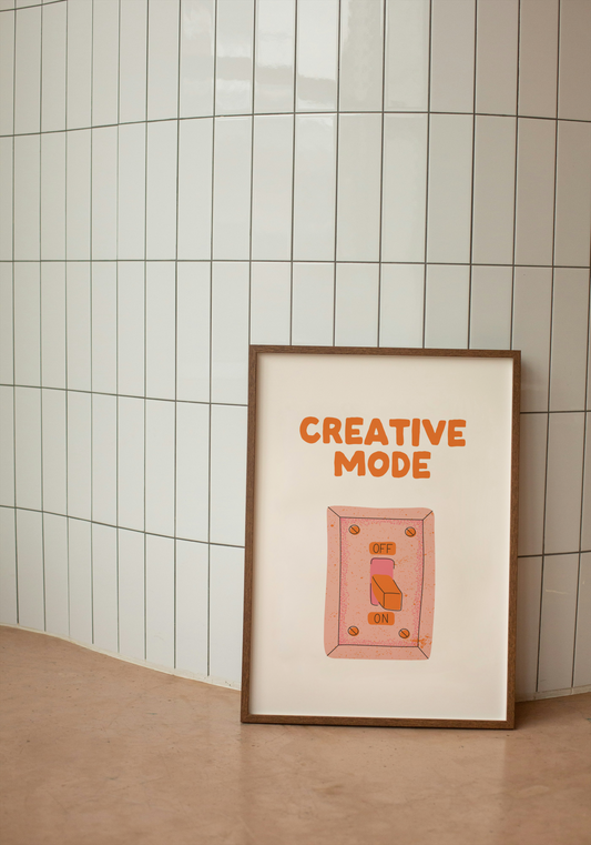 Creative Mode | Orange and Cream | Art Print - High-Quality Premium Wall Art Decor Sticker