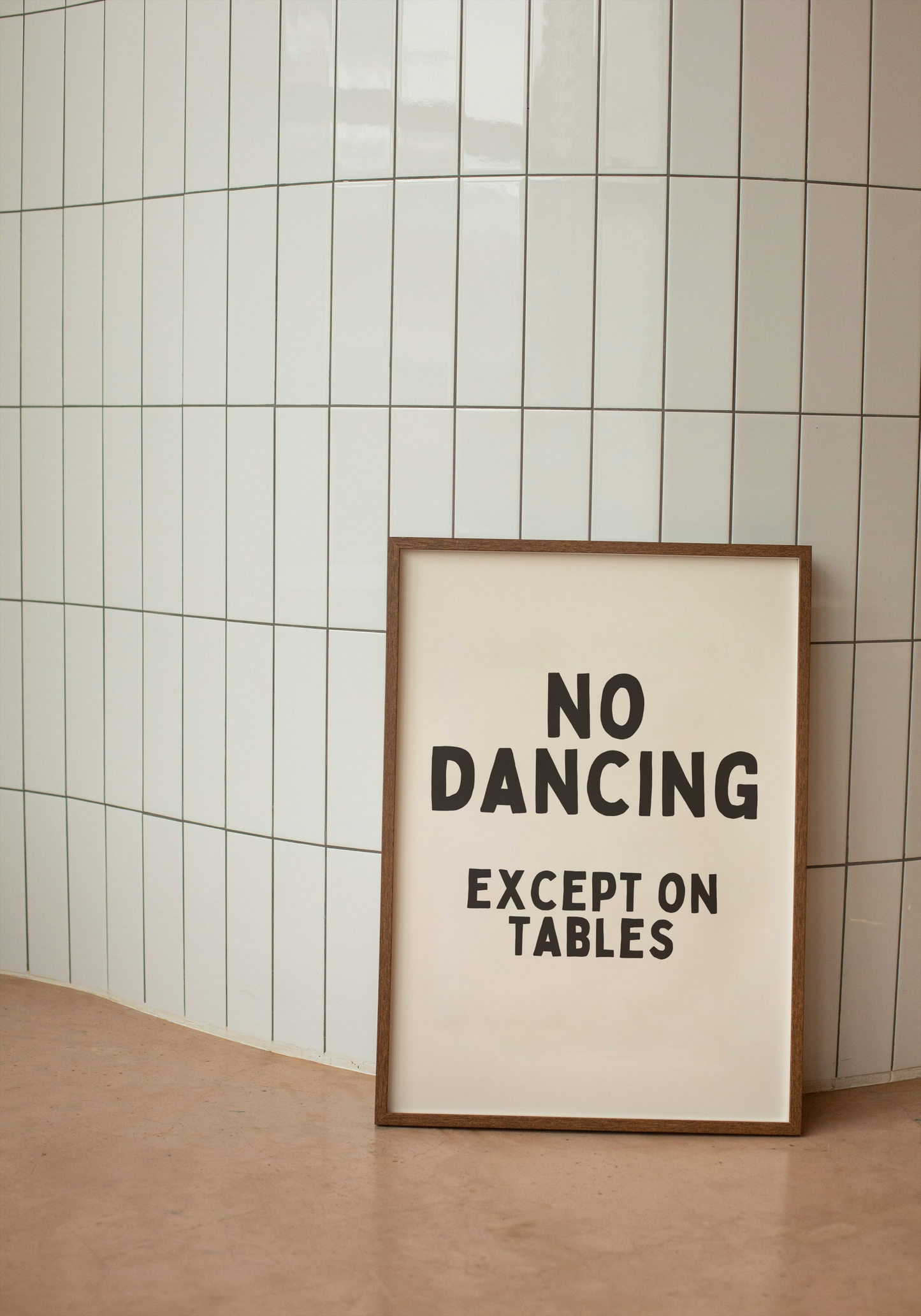 No Dancing Except On Tables | Black and Cream | Art Print - High-Quality Premium Wall Art Decor Sticker