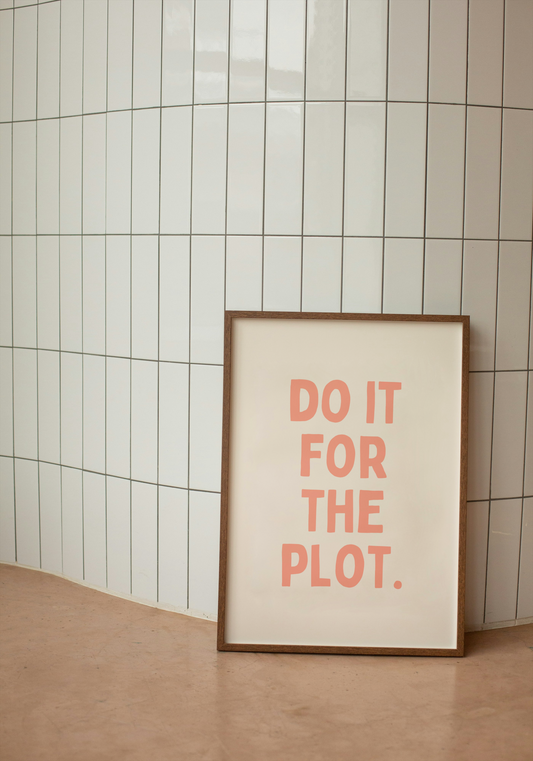 Do It For The Plot | Peach and Cream | Art Print - High-Quality Premium Wall Art Decor Sticker