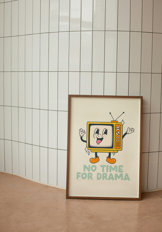 No Time For Drama | Seafoam and Cream | Art Print - High-Quality Premium Wall Art Decor Sticker