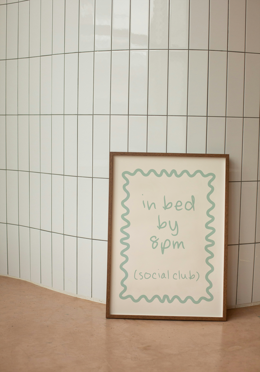 In Bed By 8pm | Peppermint and Cream | Art Print - High-Quality Premium Wall Art Decor Sticker