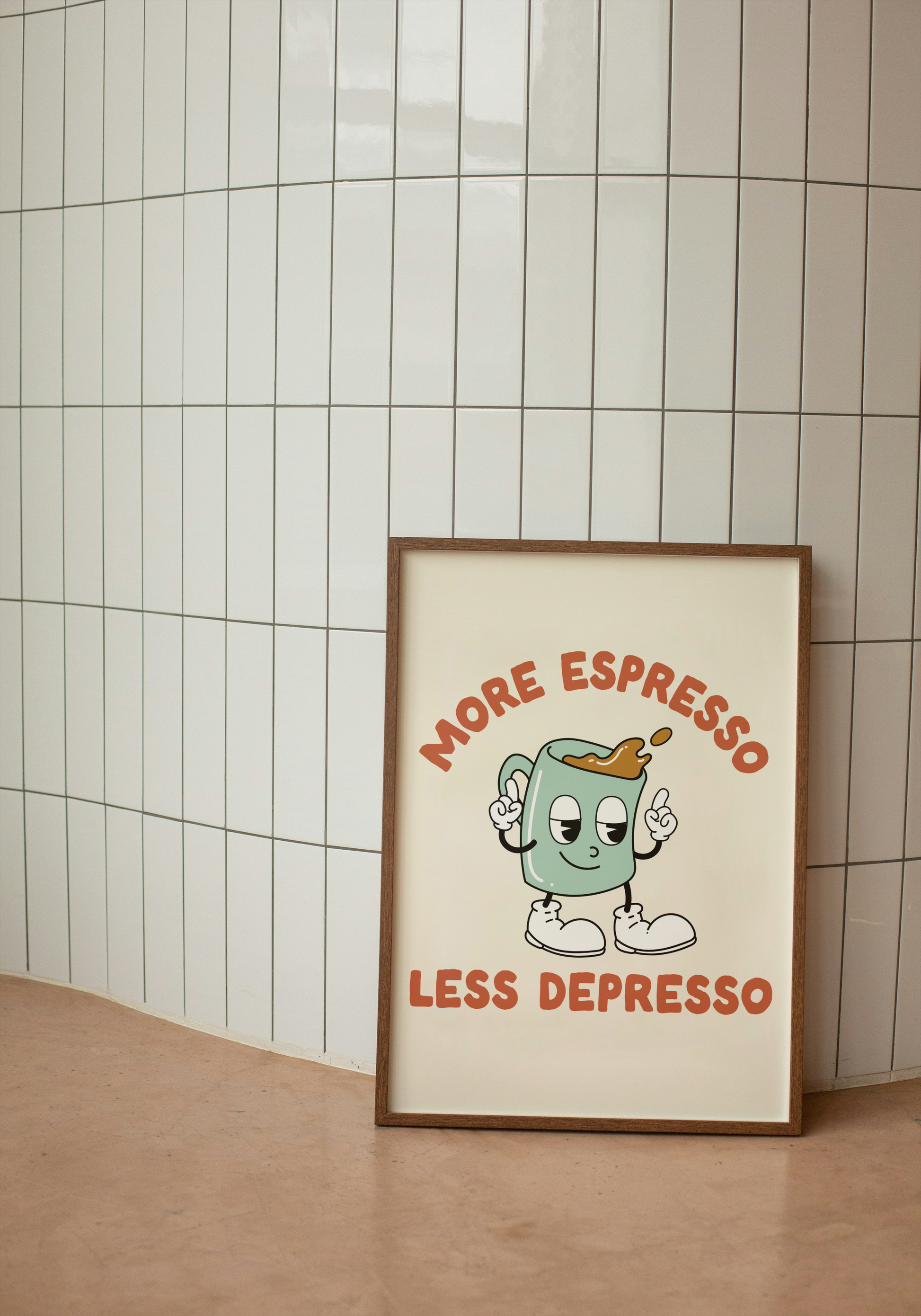 More Espresso Less Depresso | Peppermint | Art Print - High-Quality Premium Wall Art Decor Sticker