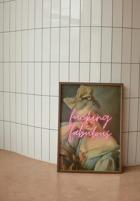 Fucking Fabulous | Modern Renaissance | Pink | Art Print - High-Quality Premium Wall Art Decor Sticker