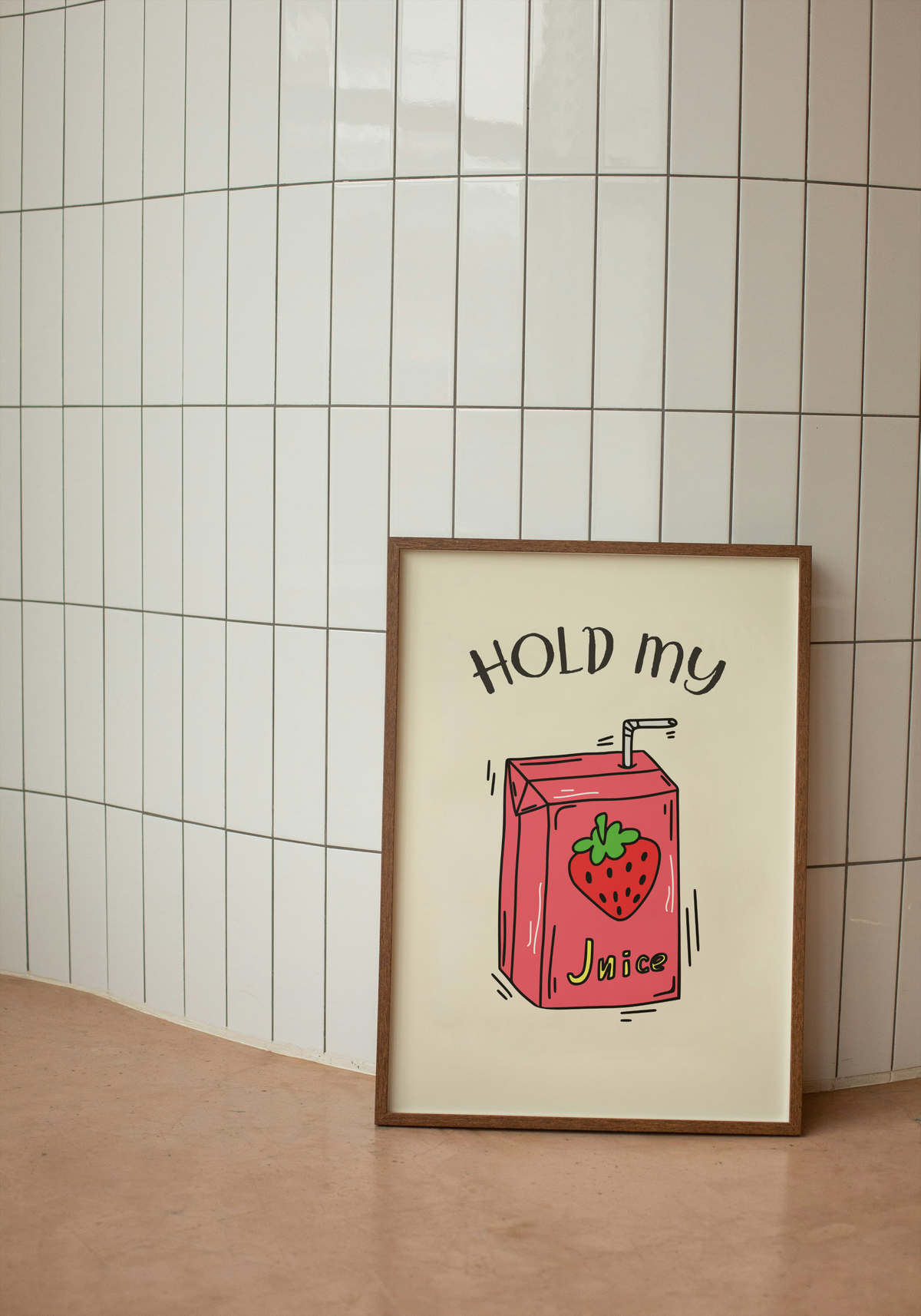 Hold My Juice Box | Black and Cream | Art Print - High-Quality Premium Wall Art Decor Sticker