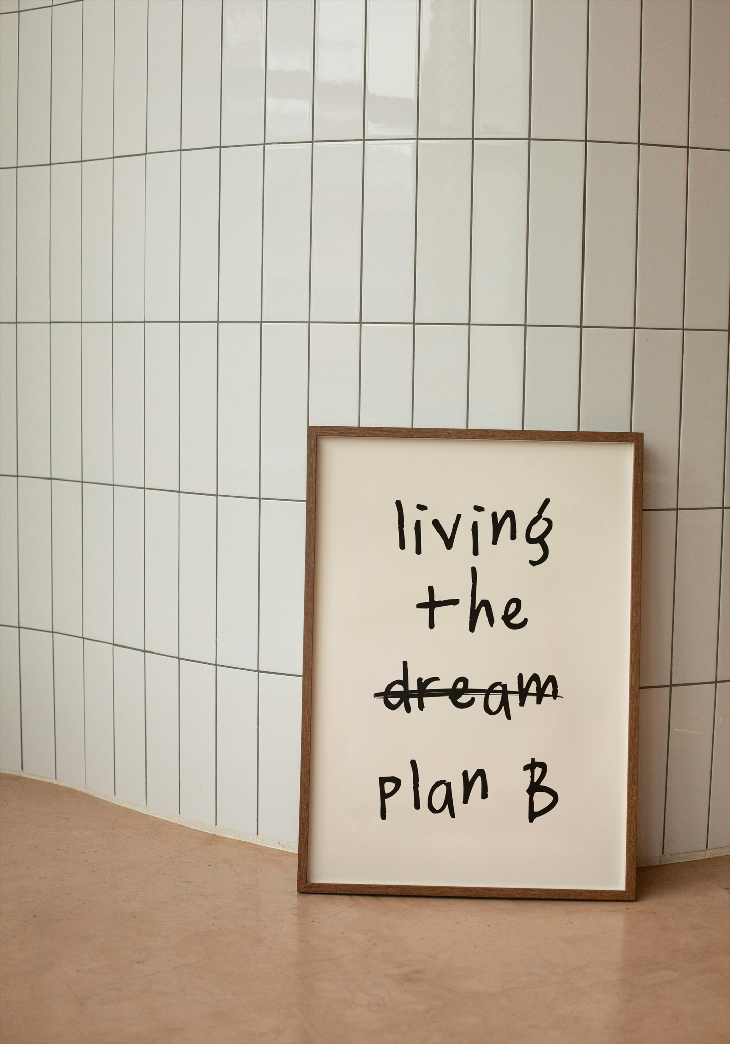 Living The Plan B | Black and Cream | Art Print - High-Quality Premium Wall Art Decor Sticker