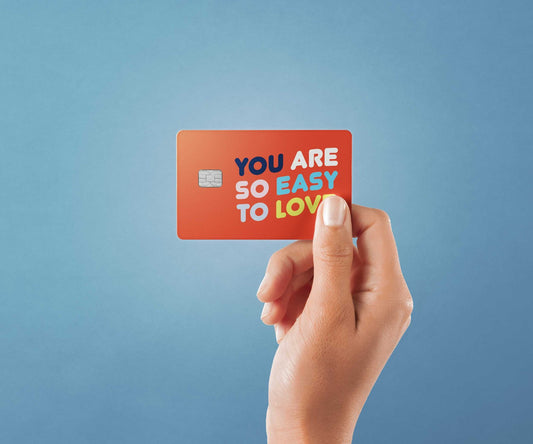 Watercolor easy to love design | credit card sticker | small chip | credit card skin for nursery and home wall decor.