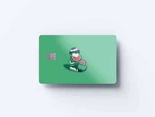 Watercolor eat the world design | credit card sticker | small chip | credit card skin for nursery and home wall decor.