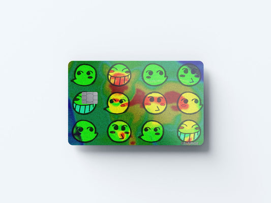 Watercolor eds computer faces design | credit card sticker | small chip | credit card skin for nursery and home wall decor.