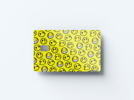 Watercolor eds computer faces emoji design | credit card sticker | small chip | credit card skin for nursery and home wall decor.