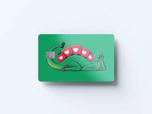 Watercolor egosaurus design | credit card sticker | small chip | credit card skin for nursery and home wall decor.