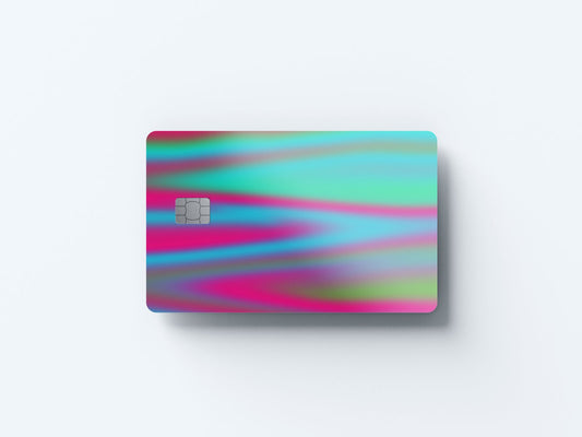 Watercolor electric neon design | credit card sticker | small chip | credit card skin for nursery and home wall decor.
