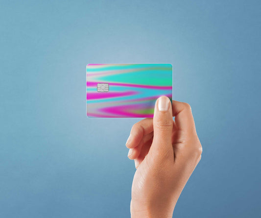 Watercolor electric neon design | credit card sticker | small chip | credit card skin for nursery and home wall decor.