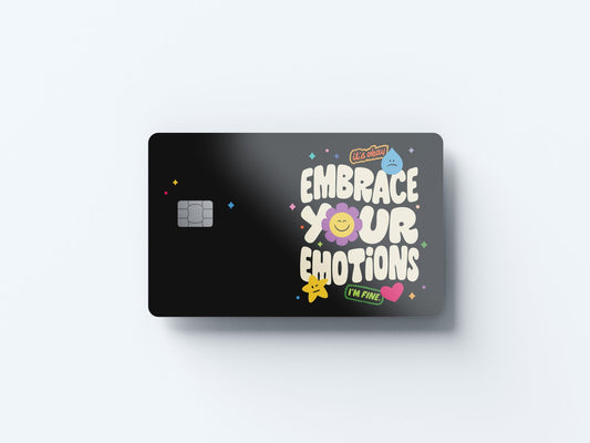 Watercolor embrace your emotions design | credit card sticker | small chip | credit card skin for nursery and home wall decor.