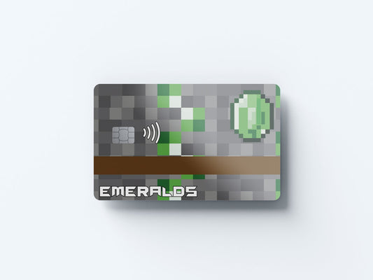 Watercolor emeralds design | credit card sticker | small chip | credit card skin for nursery and home wall decor.
