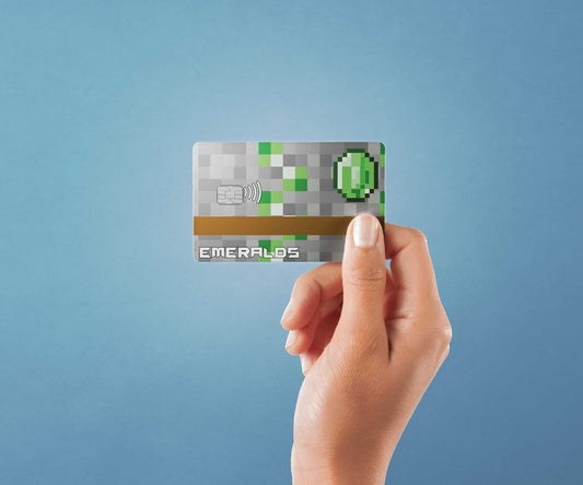 Watercolor emeralds design | credit card sticker | small chip | credit card skin for nursery and home wall decor.