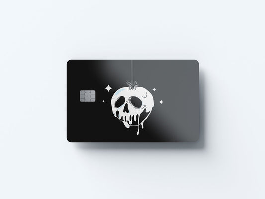Watercolor evil apple design | credit card sticker | small chip | credit card skin for nursery and home wall decor.