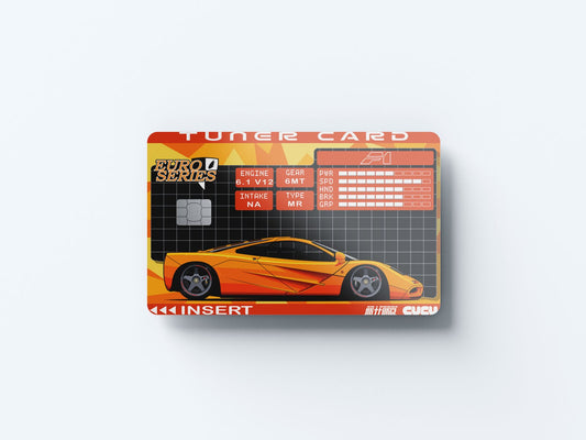 Watercolor f1 tuner card design | credit card sticker | small chip | credit card skin for nursery and home wall decor.